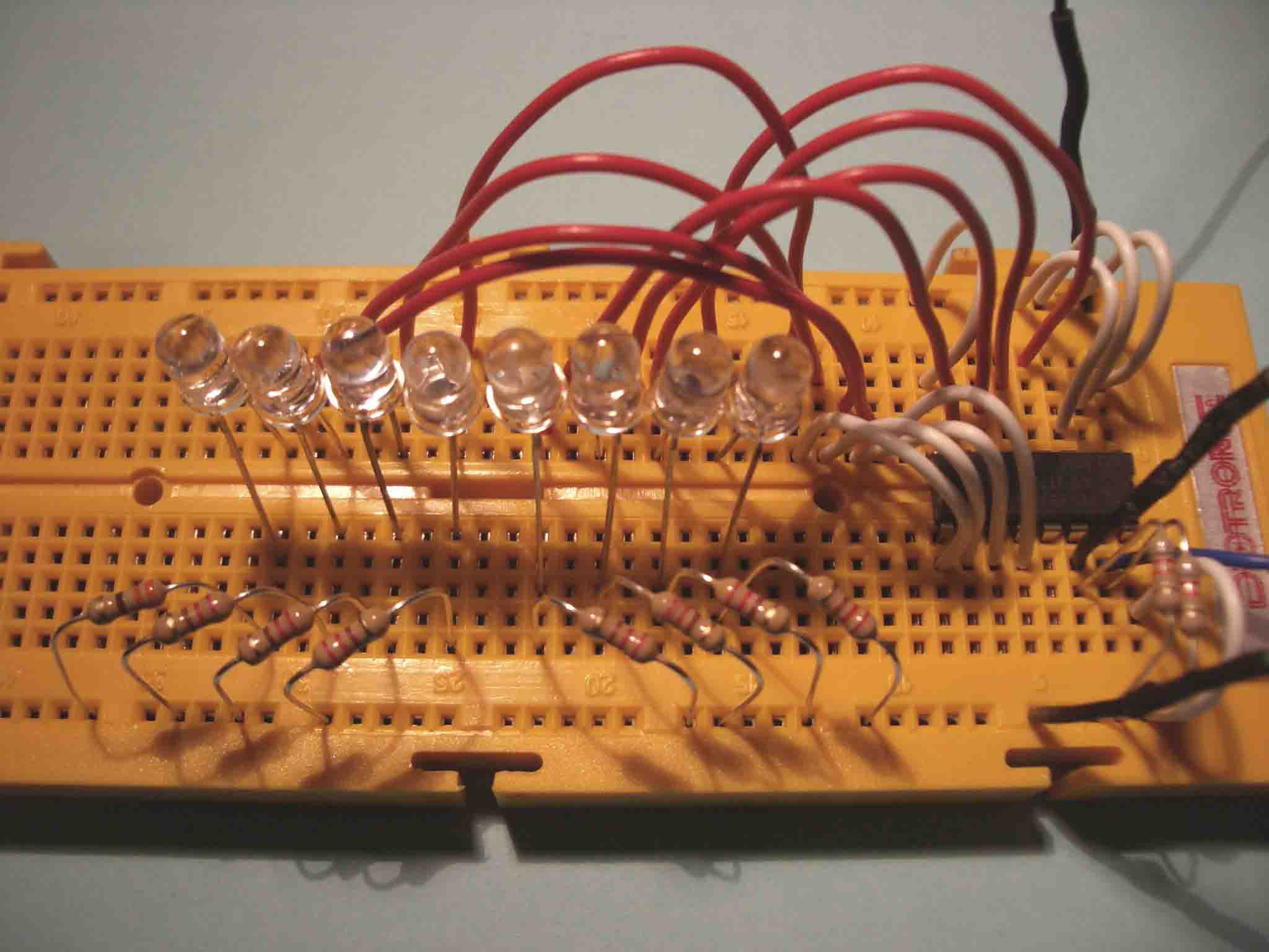 Foto circuito conectar 8 LEDs digital I2C LEGO Mindstorm NXT