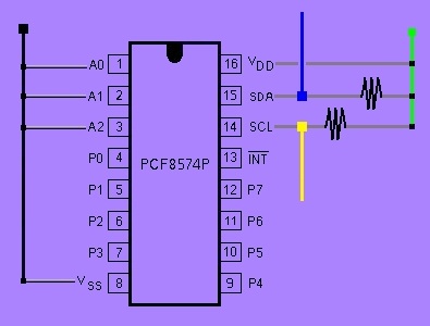 Esquema I2C circuito digital PCF8574 Mindstorm NXT