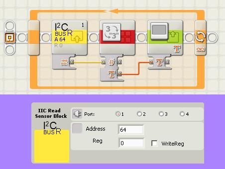 Programa conectar un Interruptor I2C a LEGO MINDSTORM NXT